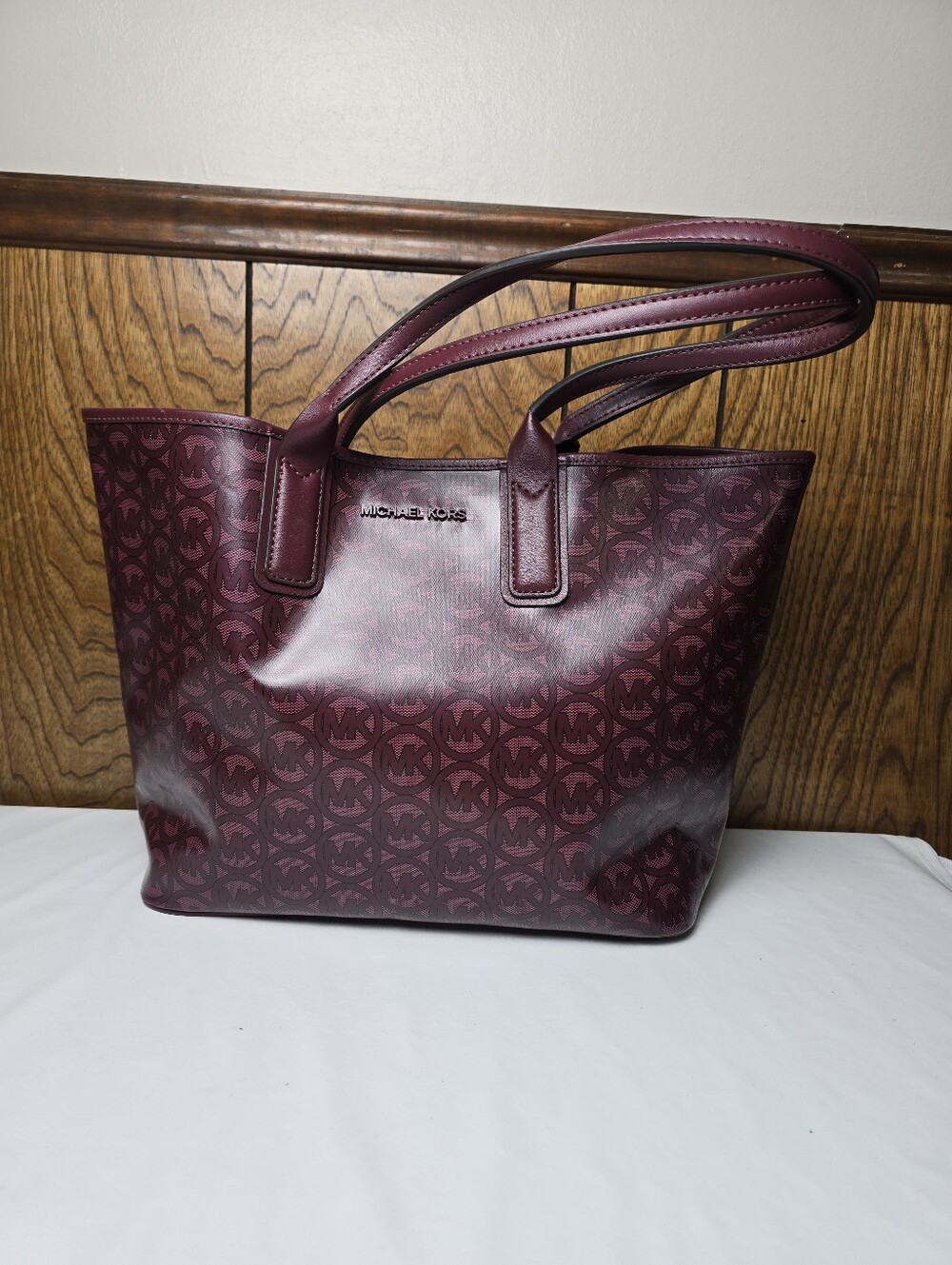 Michael Kors Burgundy Logo Tote Bag